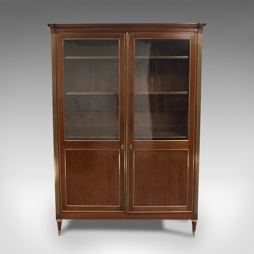 19Th Century French Louis XVI Revival Two Door Bookcase Vitrine Cabinet 