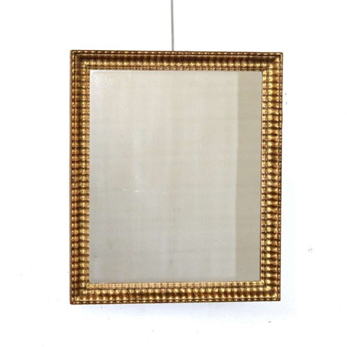 Small Antique French Rippled Gilt Framed Mirror