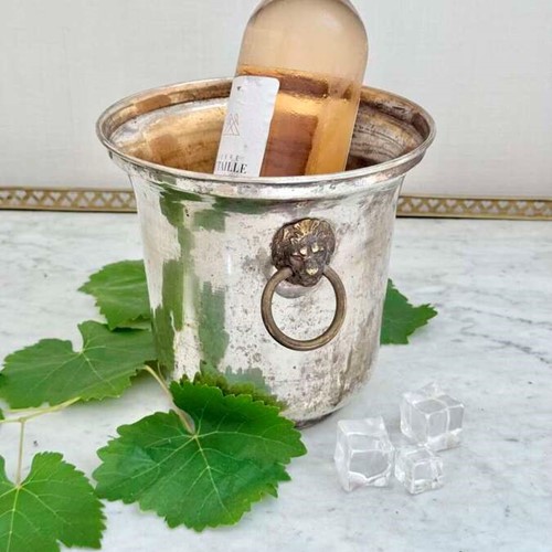French worn silver plated Champagne wine bucket cooler C1940/50s