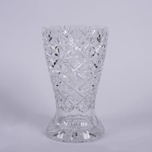 Cut Glass Crystal Vase With Star Design 