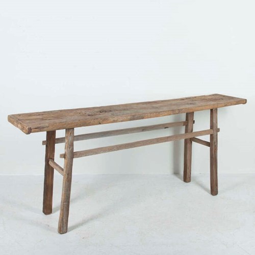 Late 19th Century Rustic Elm Console Table