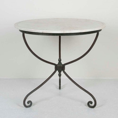 Late 19th Century French Iron and Marble Gueridon