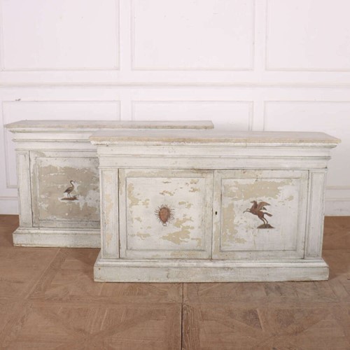 Pair of Original Painted Side Cabinets