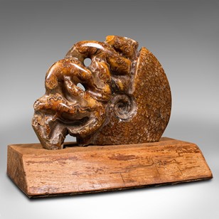 Vintage Carved Decorative Ammonite,...