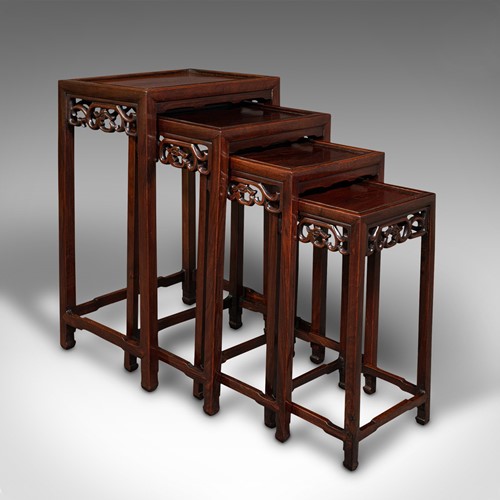 Antique Quartetto Nesting Tables, Chinese, Occasional, Victorian, Circa 1900