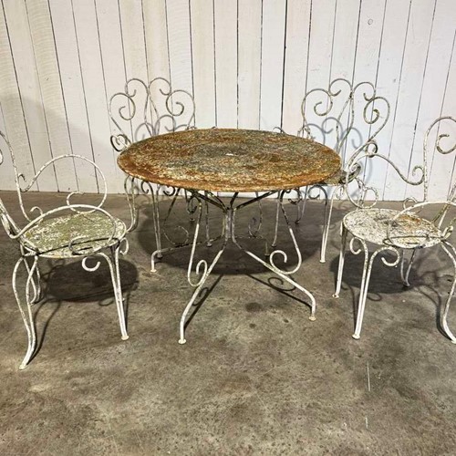 1950s French garden table and chairs (good patina)