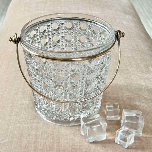 Antique Baccarat Glass & Gilt Ice Bucket C1930