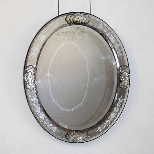 Magnificent Antique Oval Venetian Mirror