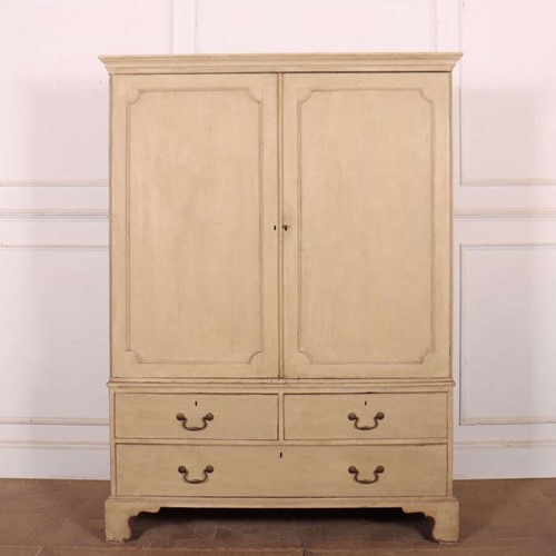 English Painted Linen Cupboard