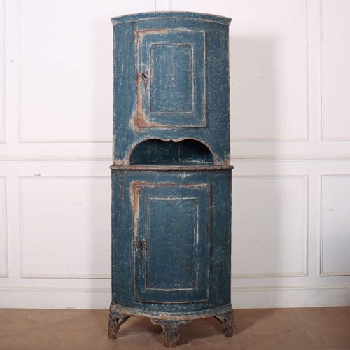 Swedish Bowfronted Corner Cupboard