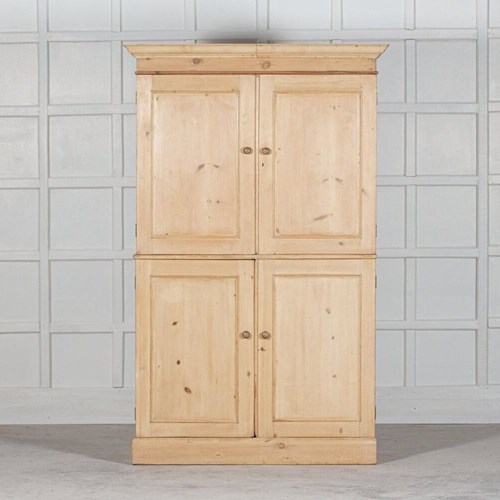19Thc English Pine Linen Press