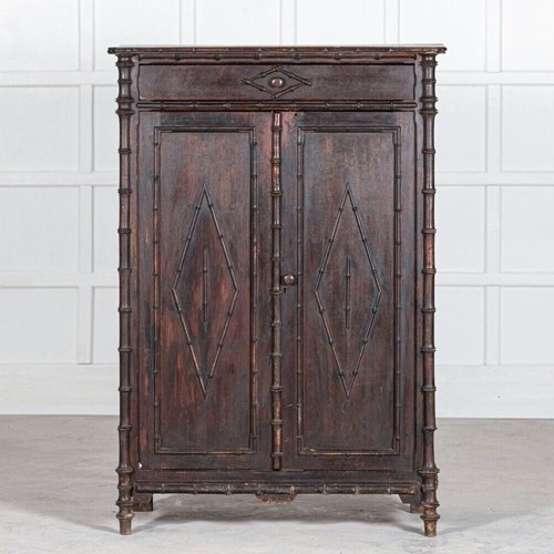 19Th Century French Faux Bamboo Buffet Cupboard