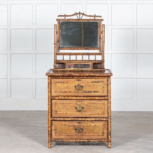 19Thc English Bamboo Dressing Table