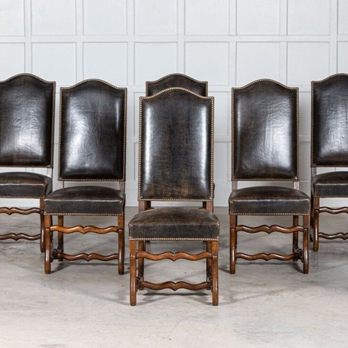 Set Of 6 French Louis XIV-Style Oak Chairs