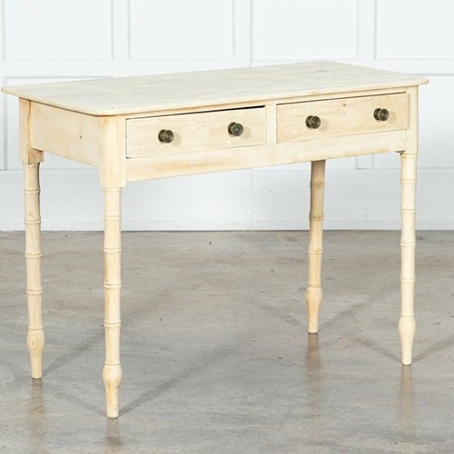 19Thc English Faux Bamboo Bleached Pine Side Table