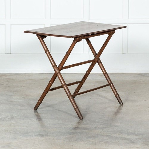 19Thc French Faux Bamboo Pine Vendange Table