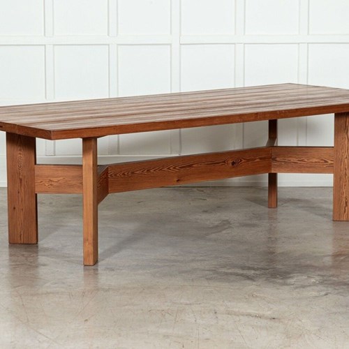 Large Midc English Pine Refectory Table / Desk