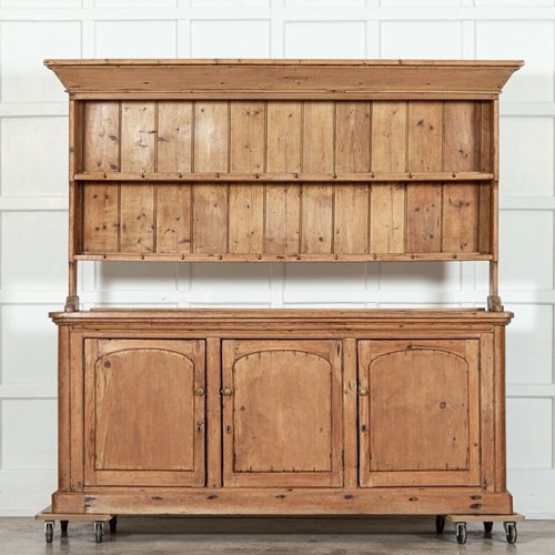 Large 19Thc English Pine Vernacular Dresser