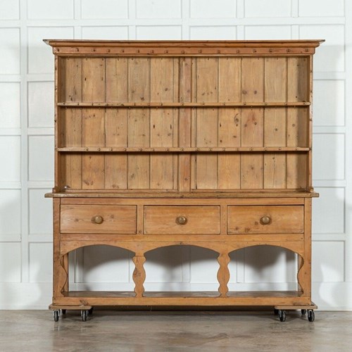 Large 19Thc Irish Pine Potboard Dresser