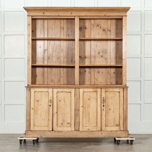 Large 19Thc English Pine Bookcase / Dresser
