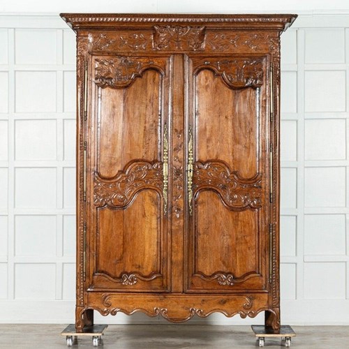 Large 18Thc French Carved Walnut Armoire