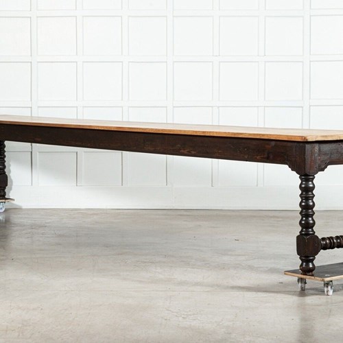 Monumental English 19Thc Pine Convent Refectory Table
