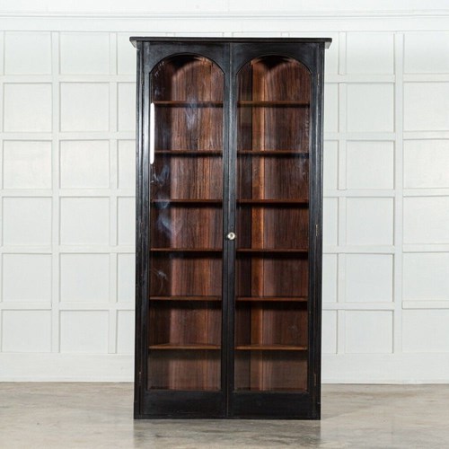 Large English Mahogany Glazed Bookcase / Vitrine