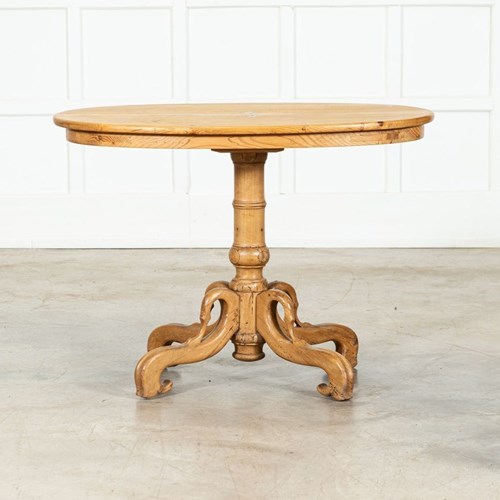 19Thc French Fruitwood & Pine Oval Table