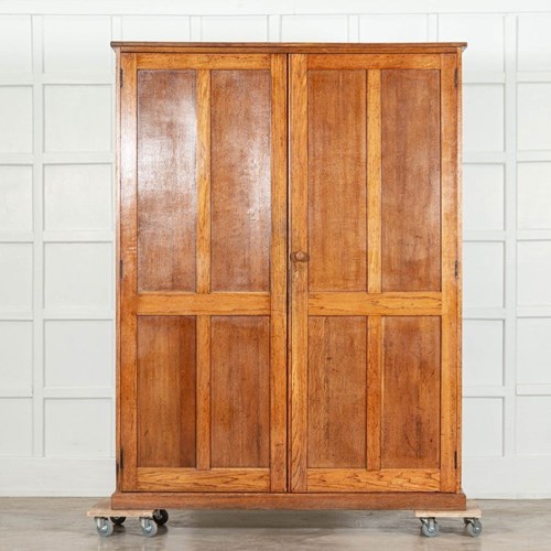 Large English Oak Panelled Larder Cupboard