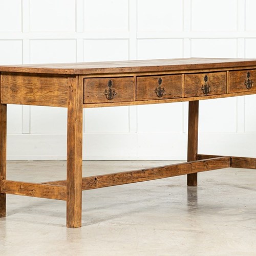 Large 19Thc English Elm & Mahogany Vernacular Table