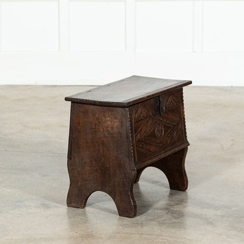 18Thc Irish Oak Bible Box Coffer Stool