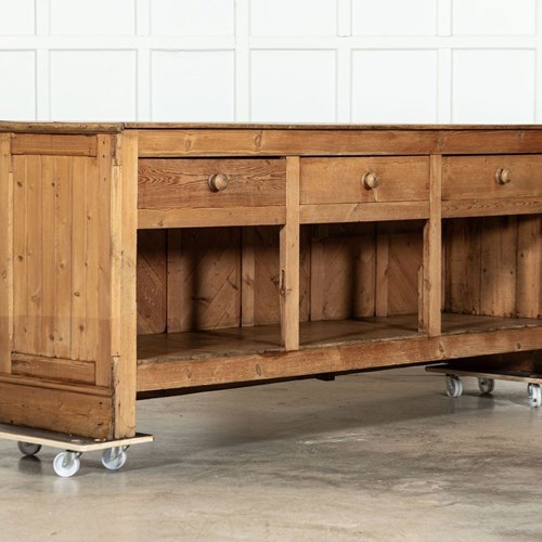 Large 19Thc English Pine Shop Counter