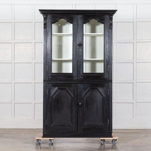 19Thc French Ebonised Glazed Cabinet