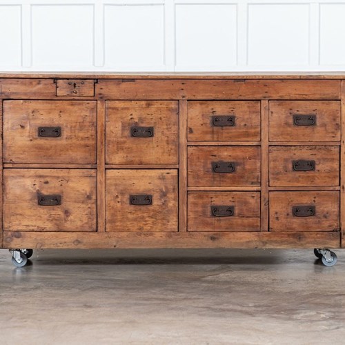 Large English 19Thc Pine Counter / Kitchen Island