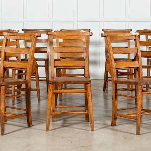 Set 12 19Thc Beech & Elm Chapel Chairs