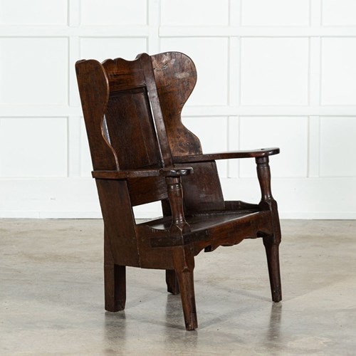 17Thc English Oak Lambing Chair