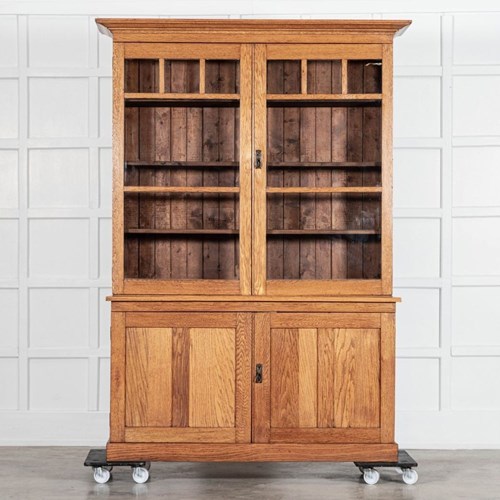 Large English Oak Glazed Dresser