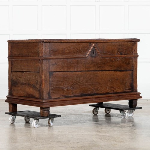 Large French 19Thc Fruitwood Coffer