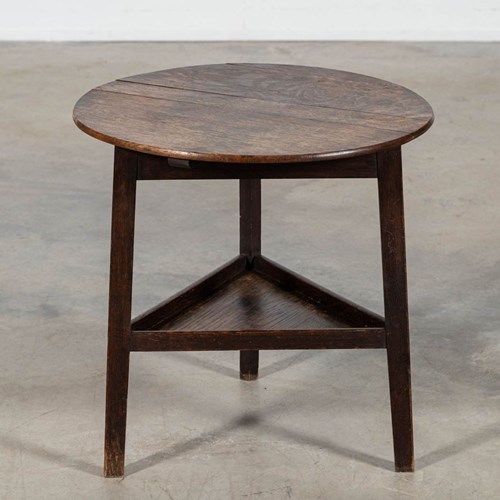 19Thc English Oak Two Tier Cricket Table