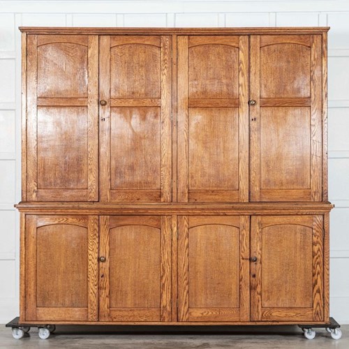 Monumental English Oak Housekeepers Cupboard