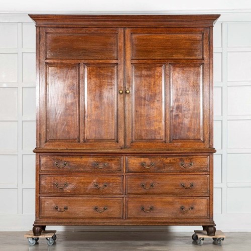 Large English 19Thc Oak Housekeepers Cupboard