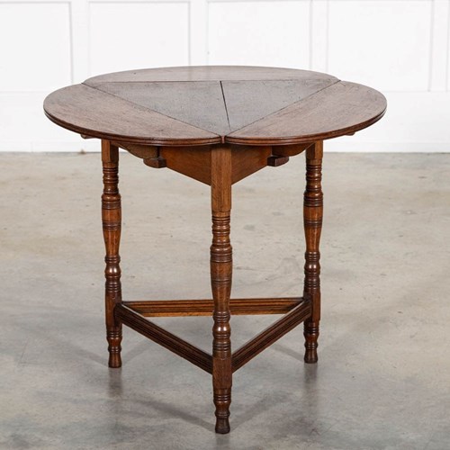 19Thc English Oak Folding Cricket Table