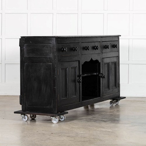 19Thc English Country Ebonised Pine Dresser Base