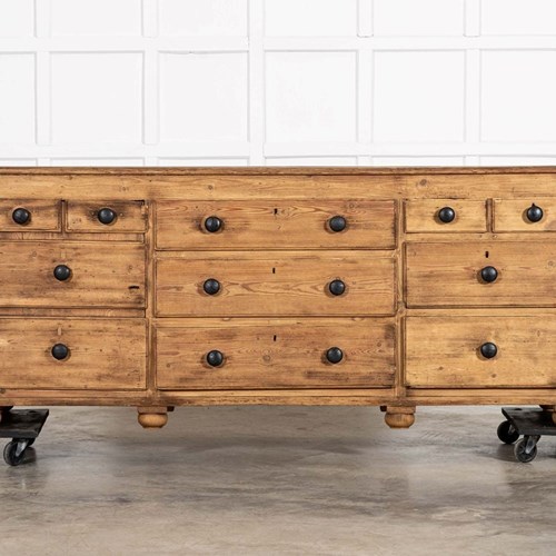 Large 19Thc English Pine Dresser Base