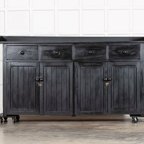 Large 19Thc English Ebonised Pine Dresser Base