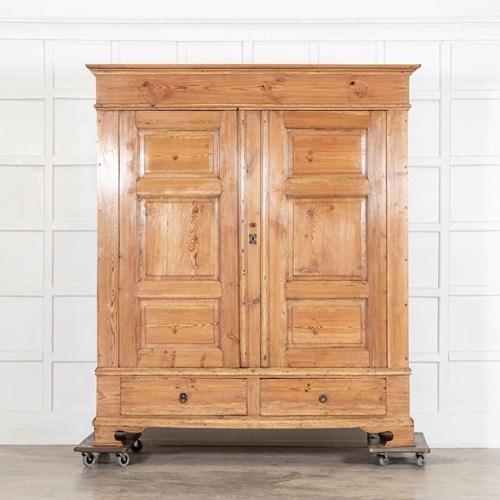 Large 18Thc English Pine Armoire Cupboard