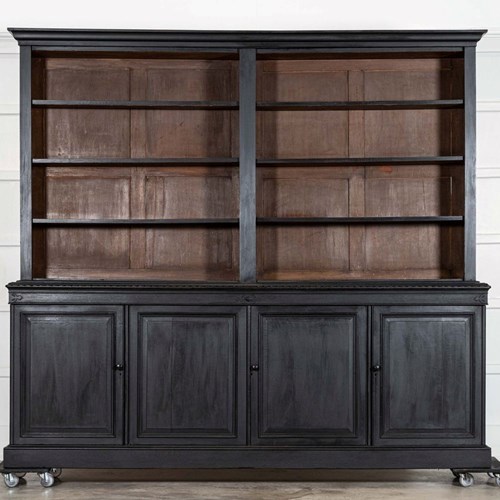 Monumental Ebonised 19Thc English Oak Library Bookcase