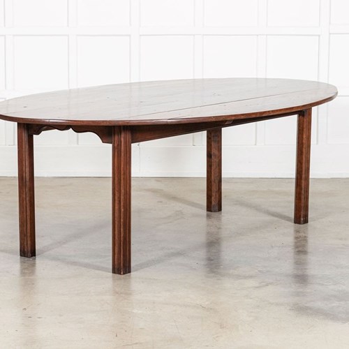 Large 19Thc English Cherry Oval Dining Table
