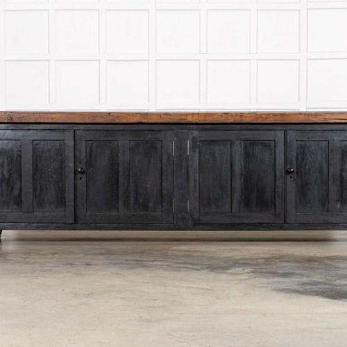 Monumental 19Thc Ebonised English Pine Dresser Base