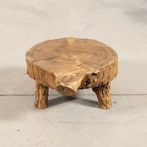 French Elm Side Table